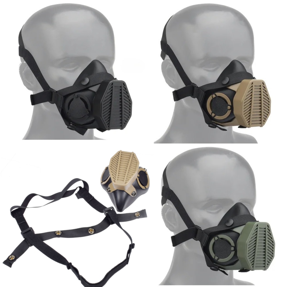 Tactical Half Face Respirator  - Respirator Half Face ulasan dan harga